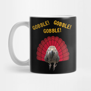 Gobble! Turkey Thanksgiving African Grey Parrot Mug
