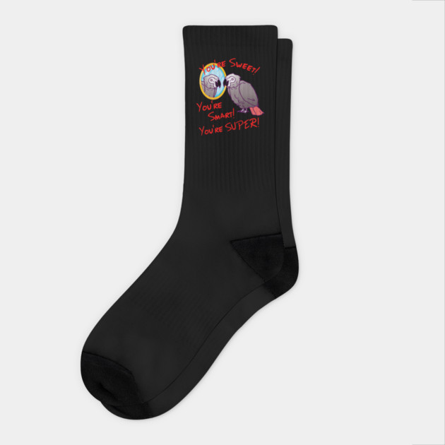 Daily Attitude Affirmations African Grey Parrot Image Socks by Einstein Parrot