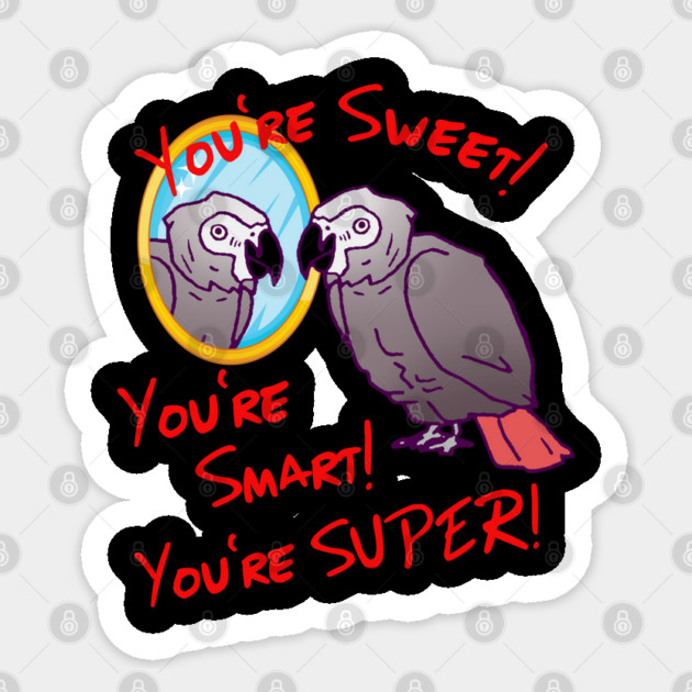 Daily Attitude Affirmations African Grey Parrot Image Sticker by Einstein Parrot