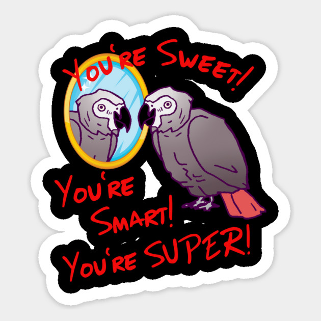 Daily Attitude Affirmations African Grey Parrot Image Magnet by Einstein Parrot