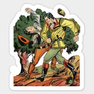 REVISTANGO #6 - Western Showdown of Courage and Fury as Frontier Heroes Clash in a Dynamic Midcentury Pulp Adventure Illustration Retro Sticker