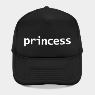 Princess Minimal Typography White Text Hat