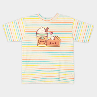 Cute Pumpkin Spice Latte and Pumpkin Pie Kids T-Shirt