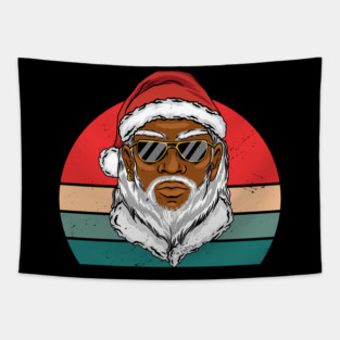 Black Santa, Black Santa Claus, African American Santa, Christmas Tapestry
