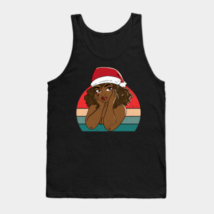 Black Woman Santa, Black Mrs Santa Claus, African American Santa, Christmas Tank Top