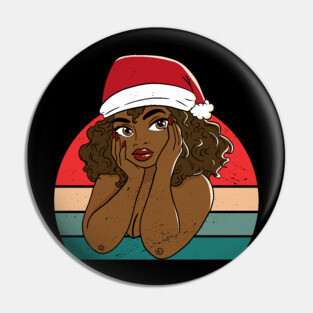 Black Woman Santa, Black Mrs Santa Claus, African American Santa, Christmas Pin