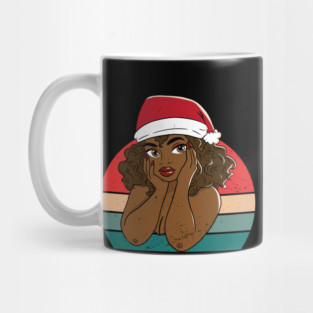 Black Woman Santa, Black Mrs Santa Claus, African American Santa, Christmas Mug