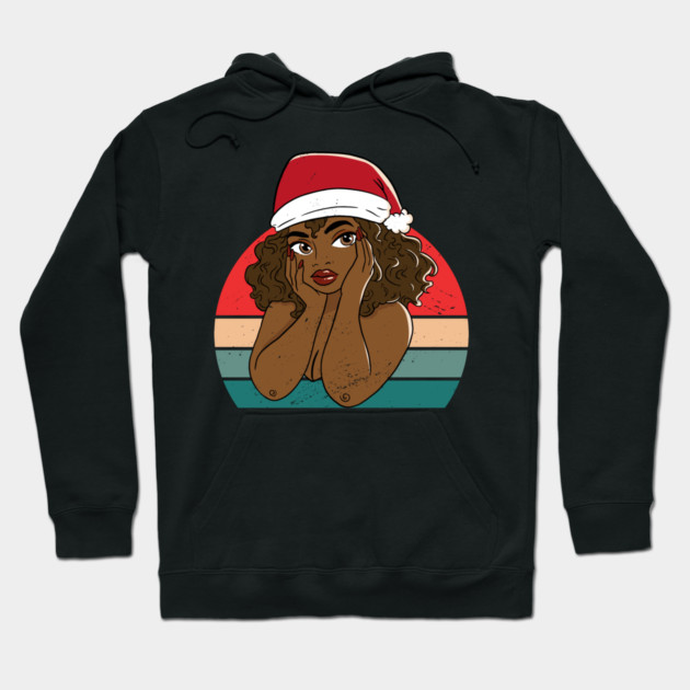 Black Woman Santa, Black Mrs Santa Claus, African American Santa, Christmas Hoodie by UrbanLifeApparel