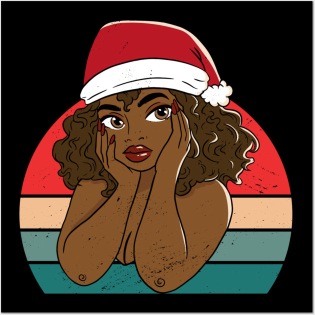 Black Woman Santa, Black Mrs Santa Claus, African American Santa, Christmas Wall Art by UrbanLifeApparel