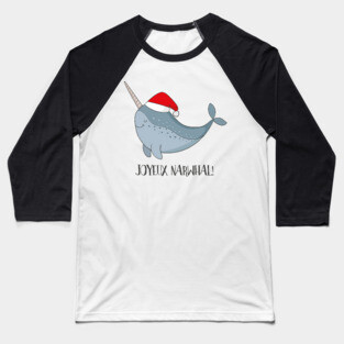 Joyeux Narwhal- Cute Narwhal Whale Christmas Baseball T-Shirt
