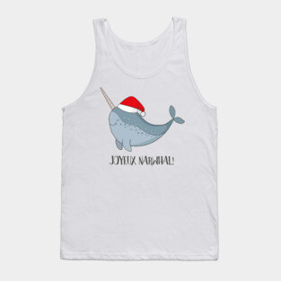 Joyeux Narwhal- Cute Narwhal Whale Christmas Tank Top