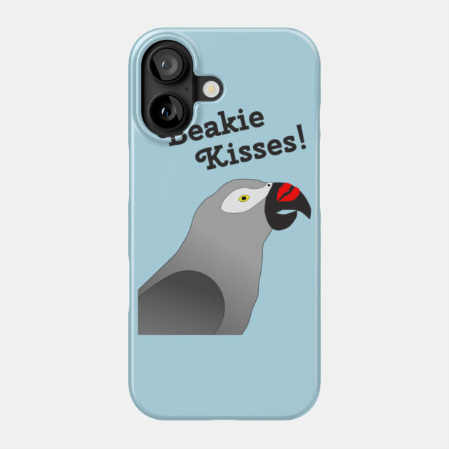 Beakie Kisses African Grey Parrot Phone Case by Einstein Parrot