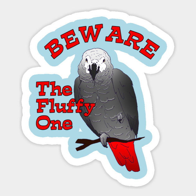 African Grey Parrot ~ Beware the Fluffy One Magnet by Einstein Parrot