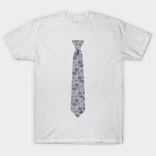 White Paisley Tie T-Shirt