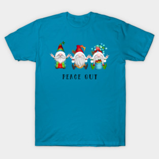 Gnome Christmas - Peace Sign Gnomes Celebrating Holidays T-Shirt