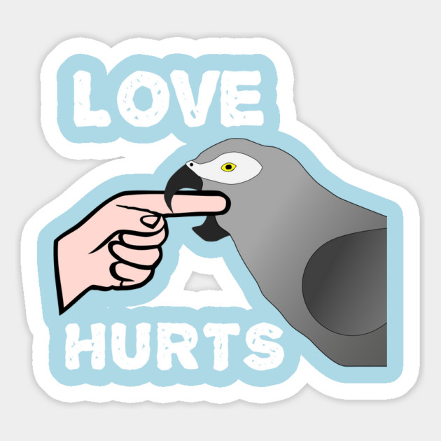 Love Hurts African Grey Parrot Biting Magnet by Einstein Parrot