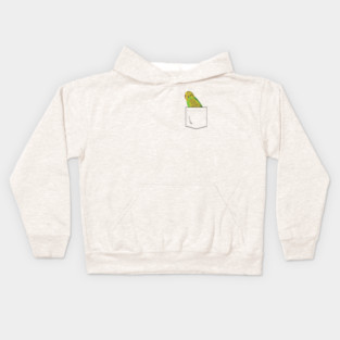 Budgie Parakeet Parrot In Your Front Pocket Kids Hoodie