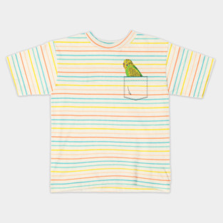 Budgie Parakeet Parrot In Your Front Pocket Kids T-Shirt