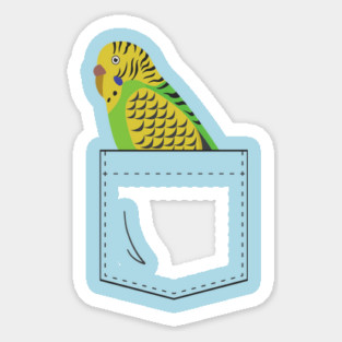 Budgie Parakeet Parrot In Your Front Pocket Sticker