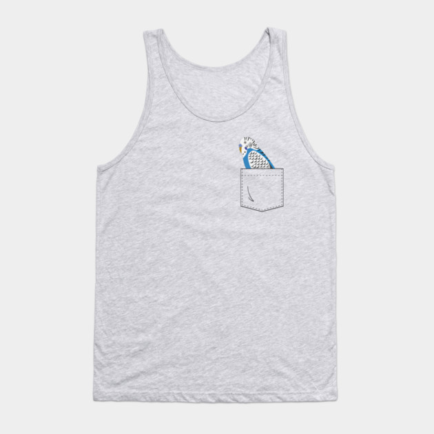 Blue Budgie Parakeet Parrot In Your Front Pocket Tank Top by Einstein Parrot