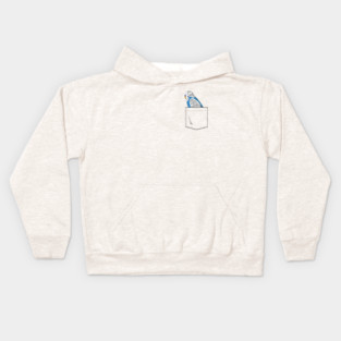 Blue Budgie Parakeet Parrot In Your Front Pocket Kids Hoodie