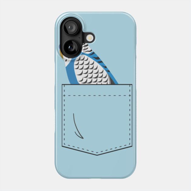 Blue Budgie Parakeet Parrot In Your Front Pocket Phone Case by Einstein Parrot