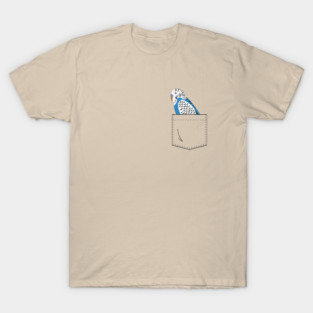 Blue Budgie Parakeet Parrot In Your Front Pocket T-Shirt