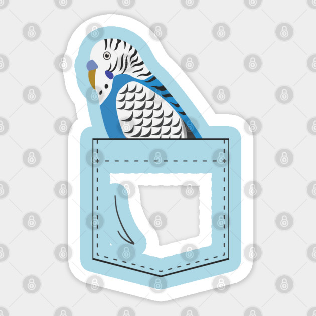 Blue Budgie Parakeet Parrot In Your Front Pocket Sticker by Einstein Parrot