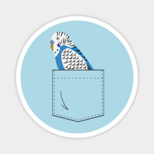 Blue Budgie Parakeet Parrot In Your Front Pocket Magnet