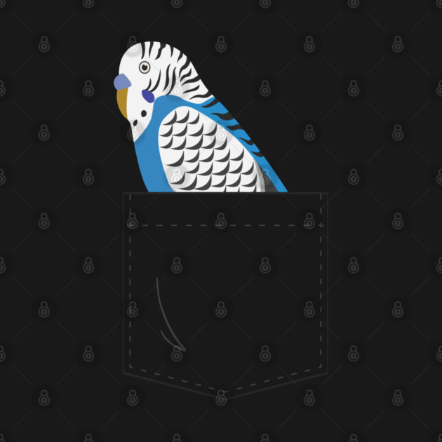 Blue Budgie Parakeet Parrot In Your Front Pocket by Einstein Parrot