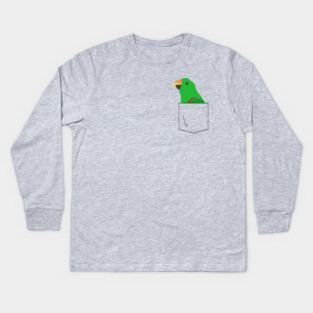 Eclectus Male Parrot In Your Front Pocket Kids Long Sleeve T-Shirt