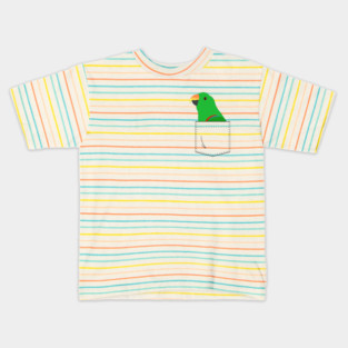 Eclectus Male Parrot In Your Front Pocket Kids T-Shirt