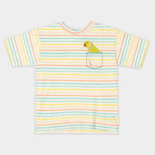 Indian Ringneck Parakeet Parrot In Your Front Pocket Kids T-Shirt