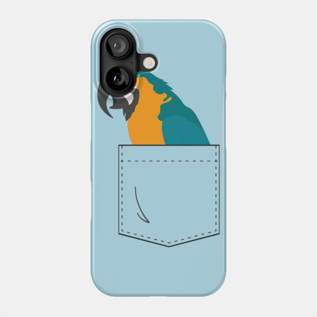 Blue and Gold Macaw Parrot In Your Front Pocket Phone Case by Einstein Parrot