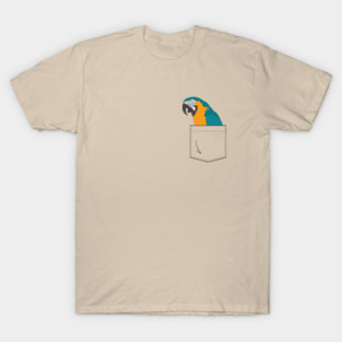 Blue and Gold Macaw Parrot In Your Front Pocket T-Shirt