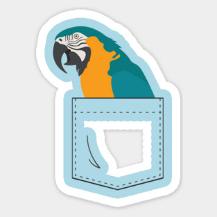 Blue and Gold Macaw Parrot In Your Front Pocket Sticker