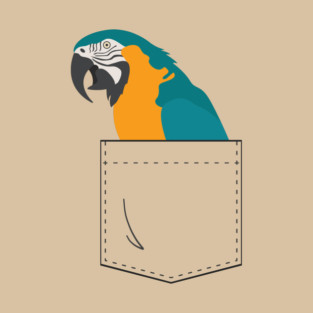 Blue and Gold Macaw Parrot In Your Front Pocket T-Shirt