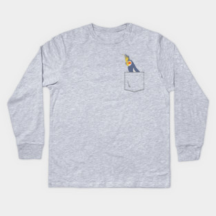 Cockatiel Parakeet Parrot In Your Front Pocket Kids Long Sleeve T-Shirt
