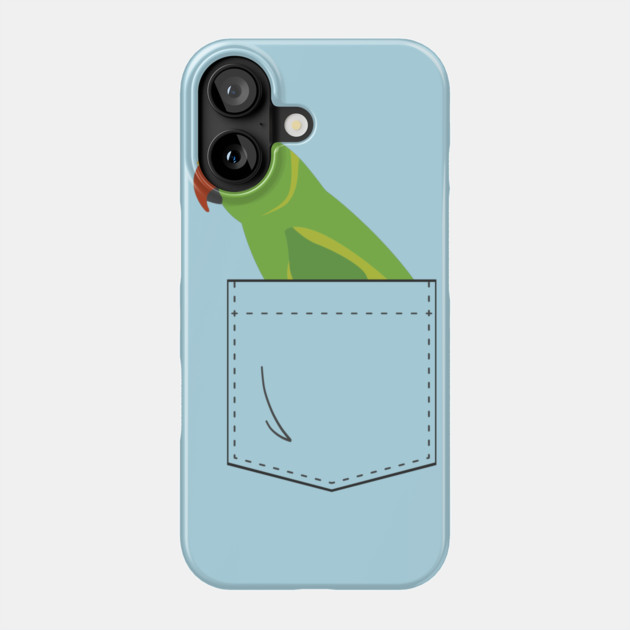 Indian Ringneck Parakeet Parrot Female Front Pocket Phone Case by Einstein Parrot