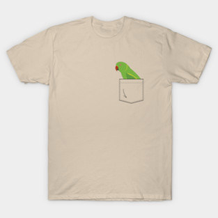 Indian Ringneck Parakeet Parrot Female Front Pocket T-Shirt