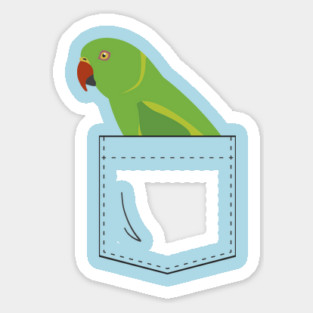 Indian Ringneck Parakeet Parrot Female Front Pocket Sticker