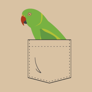 Indian Ringneck Parakeet Parrot Female Front Pocket T-Shirt