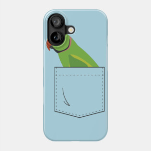 Indian Ringneck Parakeet Parrot Male Front Pocket Phone Case