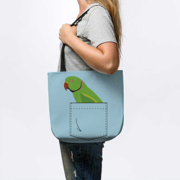Indian Ringneck Parakeet Parrot Male Front Pocket by Einstein Parrot