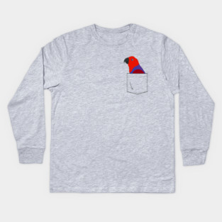 Eclectus Parrot Female In Your Front Pocket Kids Long Sleeve T-Shirt