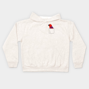 Eclectus Parrot Female In Your Front Pocket Kids Hoodie