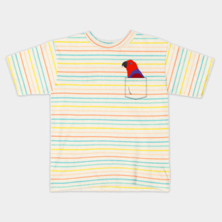 Eclectus Parrot Female In Your Front Pocket Kids T-Shirt