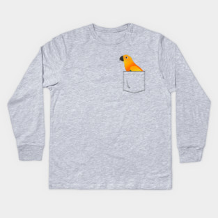 Sun Conure Parrot In Your Front Pocket Kids Long Sleeve T-Shirt