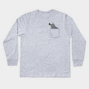 African Grey Parrot In Your Front Pocket Kids Long Sleeve T-Shirt