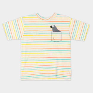 African Grey Parrot In Your Front Pocket Kids T-Shirt